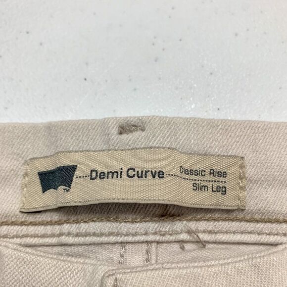 Levis Demi Curve Jeans Womens 27 Ivory Classic Rise Slim Leg Stretch Western - Picture 9 of 16